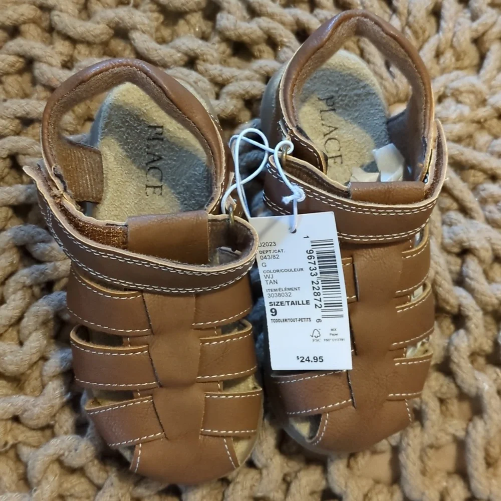 NWT Sz 9 Toddler Children's Place Fisherman Sandals Closed-Toe Faux Leather